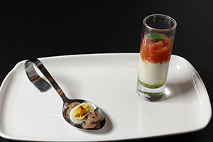 Tricolore in Scivolo e Fagioli e Uovo di Quaglia