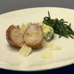 Garnalenloempia op een bedje van courgette-spaghetti